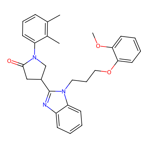 1-(2,3-dimethylphenyl)-4-{1-[3-(2-methoxyphenoxy)propyl]-1H-1,3-benzodiazol-2-yl}pyrrolidin-2-one structure