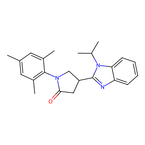 4-(1-isopropyl-1H-benzo[d]imidazol-2-yl)-1-mesitylpyrrolidin-2-one structure