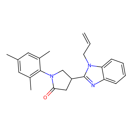 4-(1-allyl-1H-benzo[d]imidazol-2-yl)-1-mesitylpyrrolidin-2-one structure