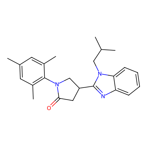 4-(1-isobutyl-1H-benzo[d]imidazol-2-yl)-1-mesitylpyrrolidin-2-one structure
