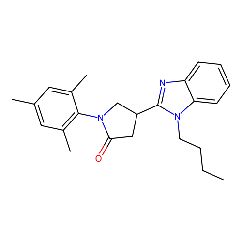 4-(1-butyl-1H-benzo[d]imidazol-2-yl)-1-mesitylpyrrolidin-2-one structure