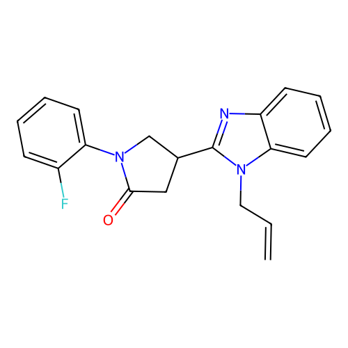 4-(1-allyl-1H-benzo[d]imidazol-2-yl)-1-(2-fluorophenyl)pyrrolidin-2-one structure