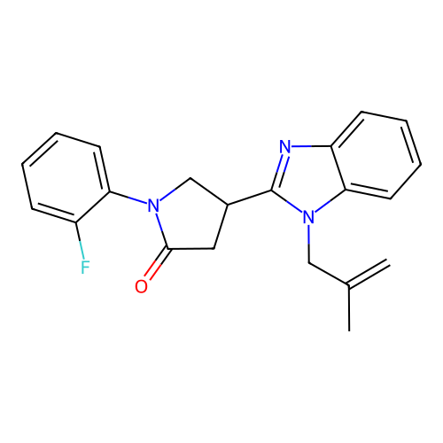 1-(2-fluorophenyl)-4-[1-(2-methylprop-2-en-1-yl)-1H-1,3-benzodiazol-2-yl]pyrrolidin-2-one structure