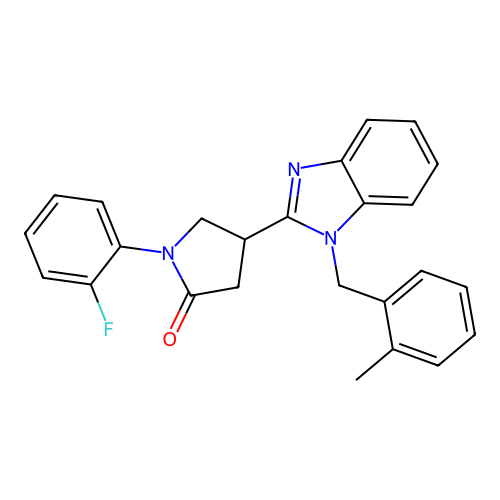 1-(2-fluorophenyl)-4-{1-[(2-methylphenyl)methyl]-1H-1,3-benzodiazol-2-yl}pyrrolidin-2-one structure