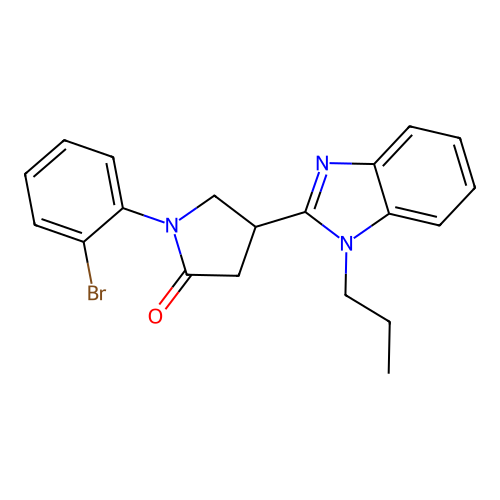 1-(2-bromophenyl)-4-(1-propyl-1H-1,3-benzodiazol-2-yl)pyrrolidin-2-one structure