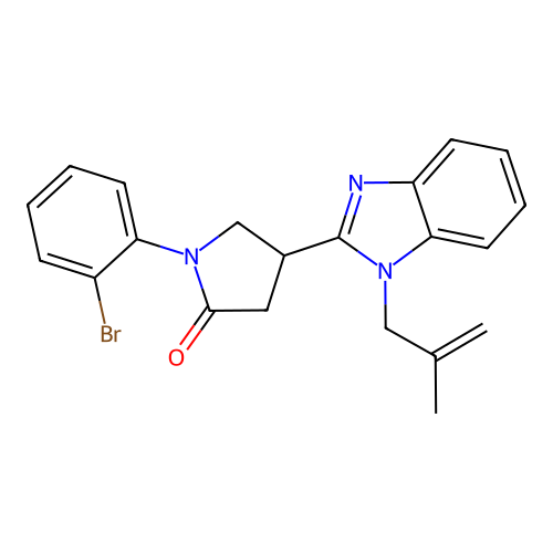 1-(2-bromophenyl)-4-(1-(2-methylallyl)-1H-benzo[d]imidazol-2-yl)pyrrolidin-2-one structure