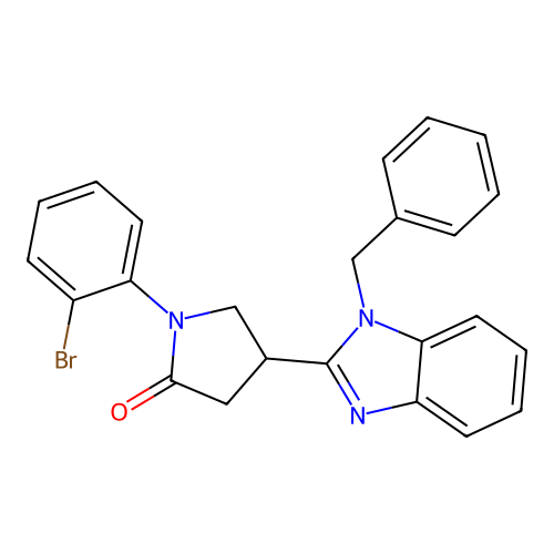 4-(1-benzyl-1H-1,3-benzodiazol-2-yl)-1-(2-bromophenyl)pyrrolidin-2-one structure