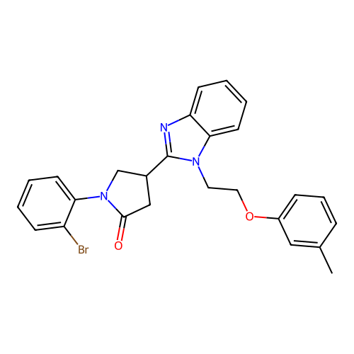 1-(2-bromophenyl)-4-{1-[2-(3-methylphenoxy)ethyl]-1H-1,3-benzodiazol-2-yl}pyrrolidin-2-one structure