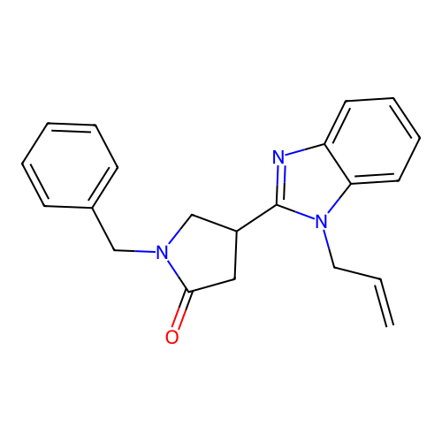 4-(1-allyl-1H-benzo[d]imidazol-2-yl)-1-benzylpyrrolidin-2-one structure