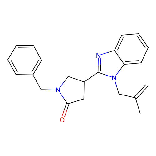 1-benzyl-4-[1-(2-methylprop-2-en-1-yl)-1H-1,3-benzodiazol-2-yl]pyrrolidin-2-one structure