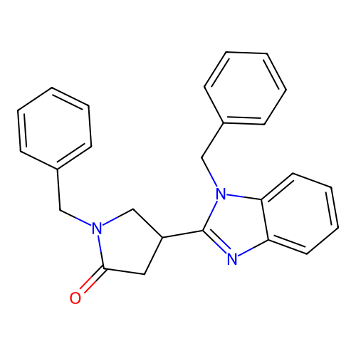 1-Benzyl-4-(1-benzylbenzimidazol-2-yl)pyrrolidin-2-one structure