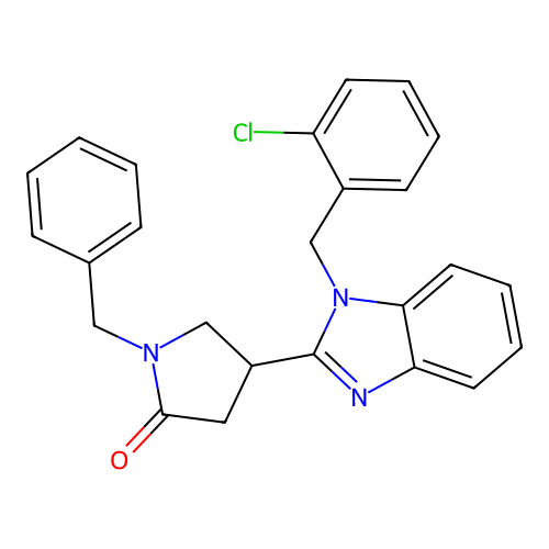 4-{1-[(2-Chlorophenyl)methyl]benzimidazol-2-yl}-1-benzylpyrrolidin-2-one structure
