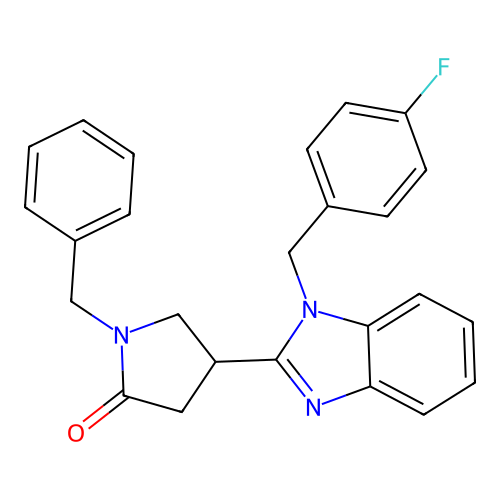 1-Benzyl-4-[1-[(4-fluorophenyl)methyl]benzimidazol-2-yl]pyrrolidin-2-one structure