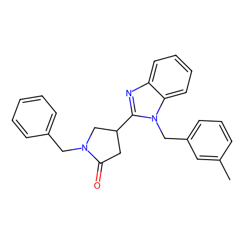 1-Benzyl-4-[1-[(3-methylphenyl)methyl]benzimidazol-2-yl]pyrrolidin-2-one structure