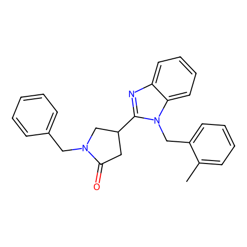 1-Benzyl-4-[1-[(2-methylphenyl)methyl]benzimidazol-2-yl]pyrrolidin-2-one structure