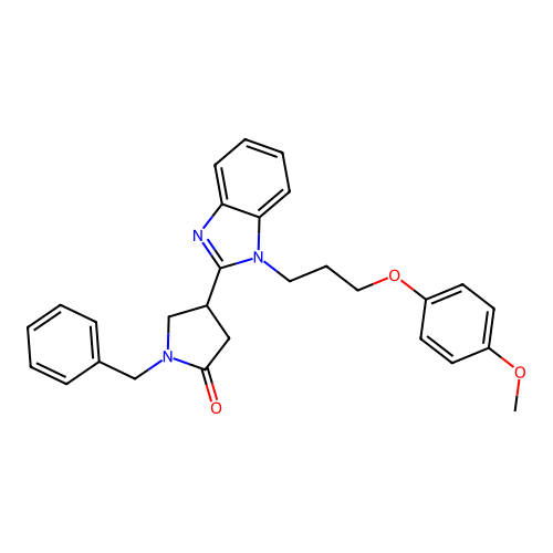 1-Benzyl-4-[1-[3-(4-methoxyphenoxy)propyl]benzimidazol-2-yl]pyrrolidin-2-one structure