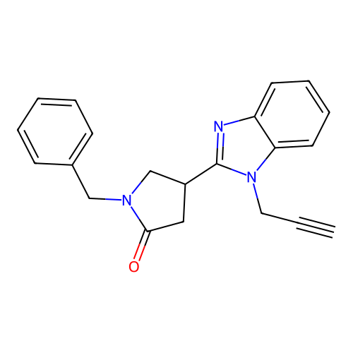 1-Benzyl-4-(1-prop-2-ynylbenzimidazol-2-yl)pyrrolidin-2-one structure