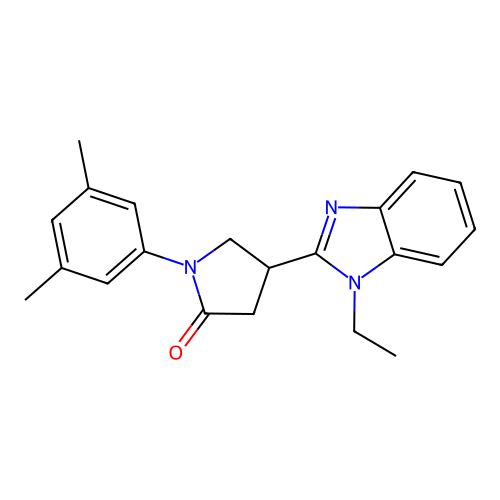 1-(3,5-Dimethylphenyl)-4-(1-ethyl-2-benzimidazolyl)-2-pyrrolidinone structure