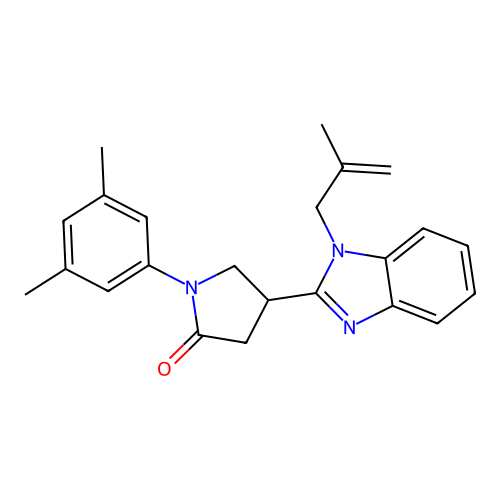 1-(3,5-dimethylphenyl)-4-(1-(2-methylallyl)-1H-benzo[d]imidazol-2-yl)pyrrolidin-2-one structure