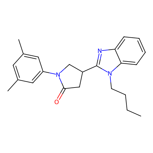 4-(1-Butylbenzimidazol-2-yl)-1-(3,5-dimethylphenyl)pyrrolidin-2-one structure