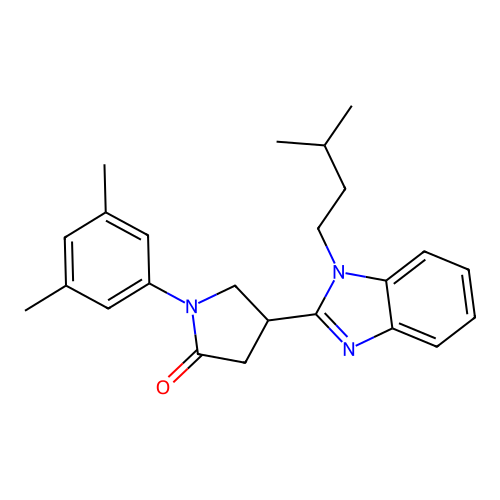 1-(3,5-dimethylphenyl)-4-[1-(3-methylbutyl)-1H-1,3-benzodiazol-2-yl]pyrrolidin-2-one structure