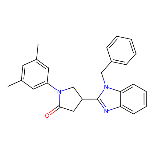 4-(1-benzyl-1H-1,3-benzodiazol-2-yl)-1-(3,5-dimethylphenyl)pyrrolidin-2-one structure