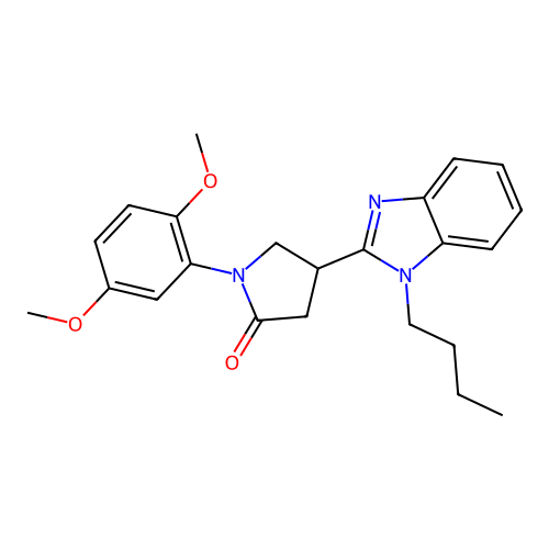 4-(1-Butylbenzimidazol-2-yl)-1-(2,5-dimethoxyphenyl)pyrrolidin-2-one structure
