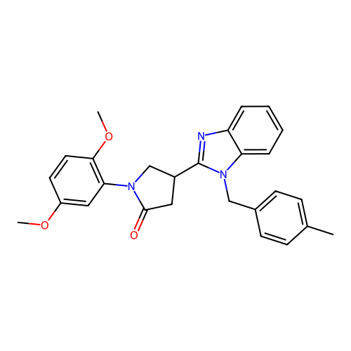 1-(2,5-dimethoxyphenyl)-4-{1-[(4-methylphenyl)methyl]-1H-1,3-benzodiazol-2-yl}pyrrolidin-2-one structure