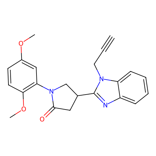 1-(2,5-dimethoxyphenyl)-4-[1-(prop-2-yn-1-yl)-1H-1,3-benzodiazol-2-yl]pyrrolidin-2-one structure