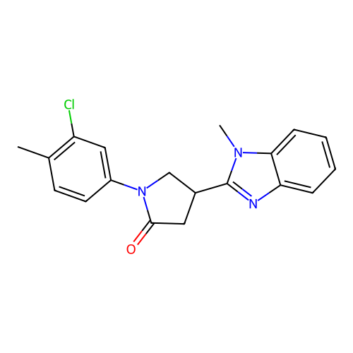 1-(3-Chloro-4-methylphenyl)-4-(1-methylbenzimidazol-2-yl)pyrrolidin-2-one structure