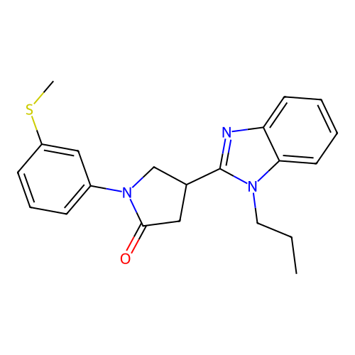 1-[3-(methylsulfanyl)phenyl]-4-(1-propyl-1H-1,3-benzodiazol-2-yl)pyrrolidin-2-one structure