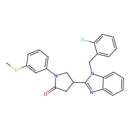 4-{1-[(2-fluorophenyl)methyl]-1H-1,3-benzodiazol-2-yl}-1-[3-(methylsulfanyl)phenyl]pyrrolidin-2-one structure