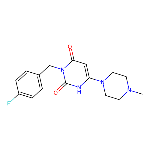 3-(4-fluorobenzyl)-6-(4-methylpiperazin-1-yl)pyrimidine-2,4(1H,3H)-dione structure