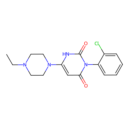 3-(2-chlorophenyl)-6-(4-ethylpiperazin-1-yl)-1H-pyrimidine-2,4-dione structure