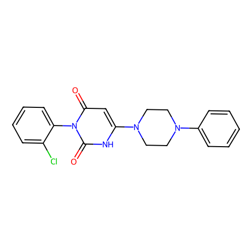 3-(2-chlorophenyl)-6-(4-phenylpiperazin-1-yl)pyrimidine-2,4(1H,3H)-dione structure
