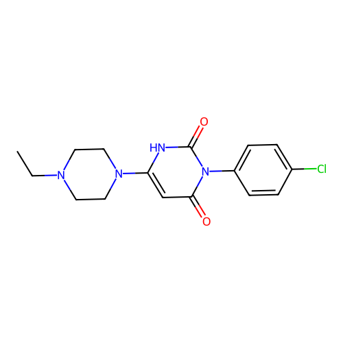 3-(4-chlorophenyl)-6-(4-ethylpiperazin-1-yl)-1H-pyrimidine-2,4-dione structure