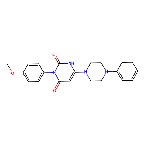 3-(4-methoxyphenyl)-6-(4-phenylpiperazin-1-yl)pyrimidine-2,4(1H,3H)-dione structure