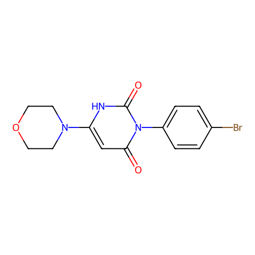 3-(4-bromophenyl)-6-morpholinopyrimidine-2,4(1H,3H)-dione structure