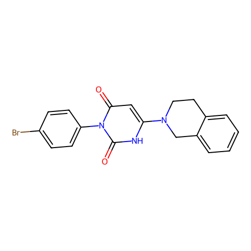 3-(4-bromophenyl)-6-(3,4-dihydro-1H-isoquinolin-2-yl)-1H-pyrimidine-2,4-dione structure