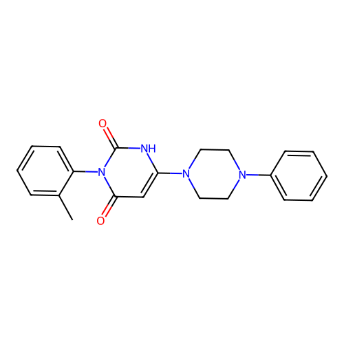 6-(4-phenylpiperazin-1-yl)-3-(o-tolyl)pyrimidine-2,4(1H,3H)-dione structure