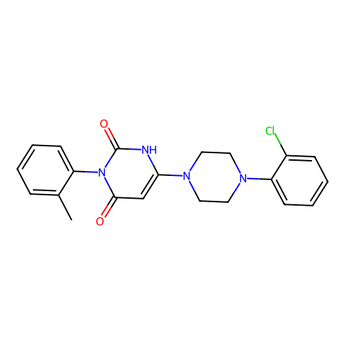 6-(4-(2-chlorophenyl)piperazin-1-yl)-3-(o-tolyl)pyrimidine-2,4(1H,3H)-dione structure