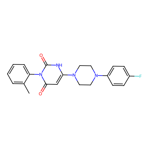 6-(4-(4-fluorophenyl)piperazin-1-yl)-3-(o-tolyl)pyrimidine-2,4(1H,3H)-dione structure