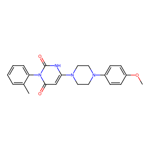6-(4-(4-methoxyphenyl)piperazin-1-yl)-3-(o-tolyl)pyrimidine-2,4(1H,3H)-dione structure