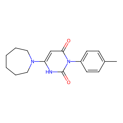 6-(azepan-1-yl)-3-(4-methylphenyl)-1H-pyrimidine-2,4-dione structure