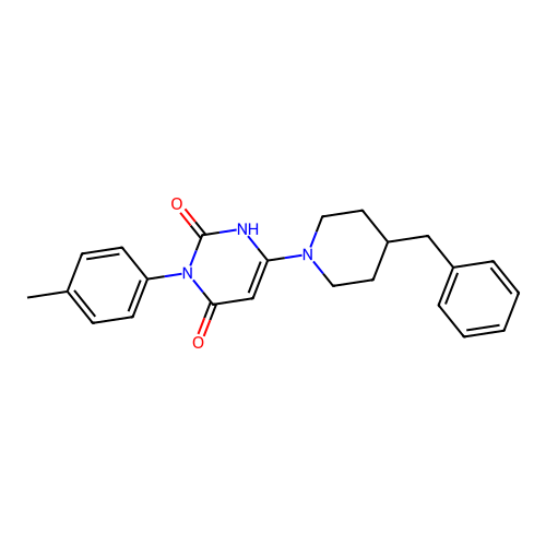 6-(4-benzylpiperidin-1-yl)-3-(p-tolyl)pyrimidine-2,4(1H,3H)-dione structure
