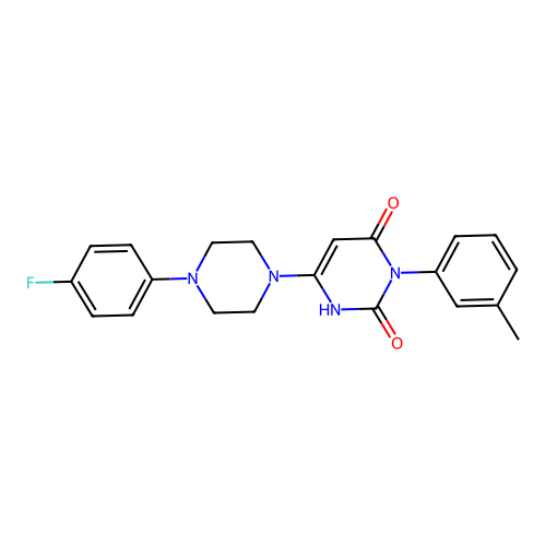 6-(4-(4-fluorophenyl)piperazin-1-yl)-3-(m-tolyl)pyrimidine-2,4(1H,3H)-dione structure