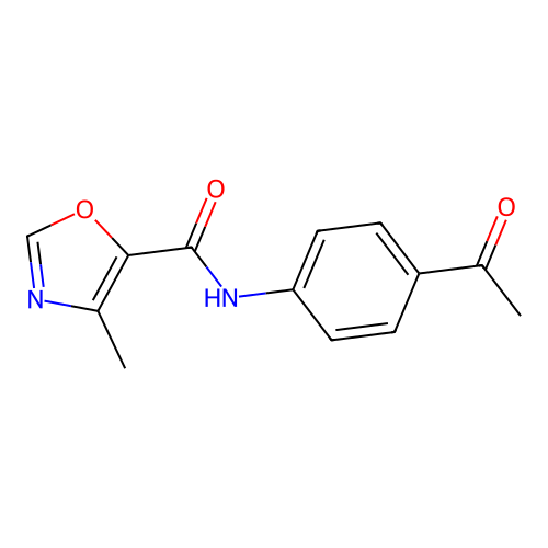 N-(4-acetylphenyl)-4-methyl-1,3-oxazole-5-carboxamide structure