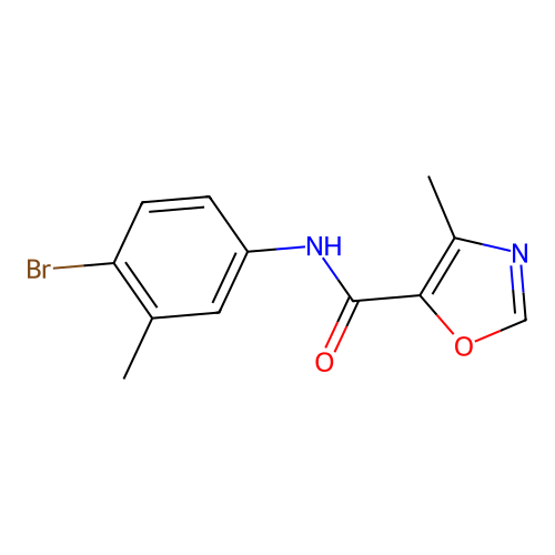 N-(4-bromo-3-methylphenyl)-4-methyloxazole-5-carboxamide structure