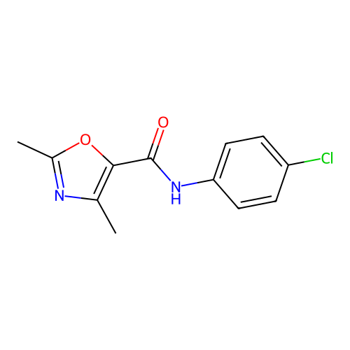 N-(4-chlorophenyl)-2,4-dimethyl-1,3-oxazole-5-carboxamide structure