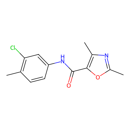 N-(3-chloro-4-methylphenyl)-2,4-dimethyl-1,3-oxazole-5-carboxamide structure